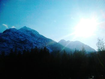 Low angle view of mountains against sky