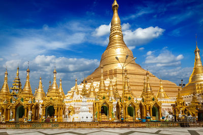 Low angle view of temple against sky