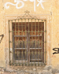 Closed window of old building