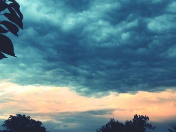 Low angle view of storm clouds in sky