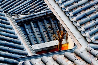 Full frame of traditional house roofs