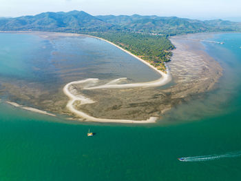 High angle view of sea against sky