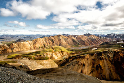 Scenic view of dramatic landscape against sky