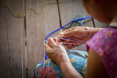 Midsection of woman working