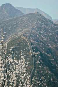 High angle view of cityscape against sky the lakeside great wall of ming dynasty 