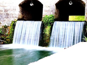 Scenic view of waterfall