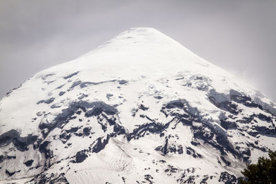 Scenic view of snow covered mountain against sky