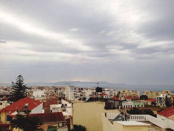 High angle view of cityscape against sky