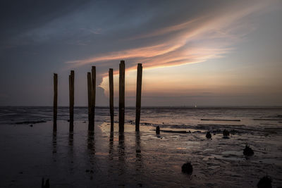 Kenjeran beach view in surabaya, indonesia