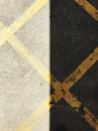 High angle view of zebra crossing on road