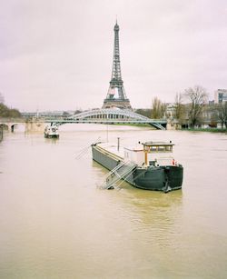 View of tower in water