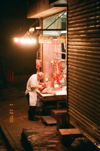 Man working at night