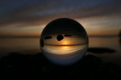 Close-up of rock on beach