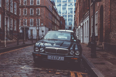 Cars on street in city