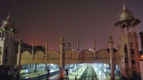 View of cathedral against sky at night