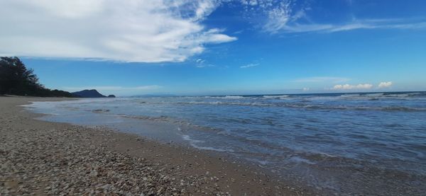 Scenic view of beach against sky