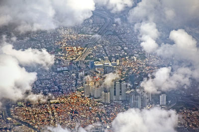 Aerial view of city buildings