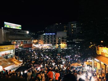 Illuminated city at night