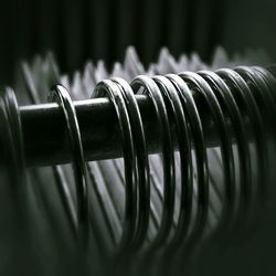 Close-up of spiral machine
