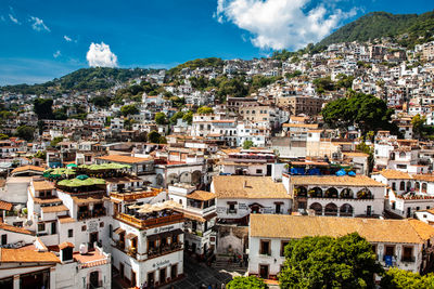 View of the colonial magical town of taxco de alarcon located in the mexican state of guerrero.