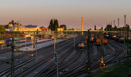 Railroad tracks at dusk