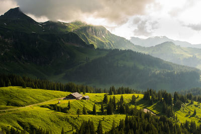 Scenic view of mountains against sky