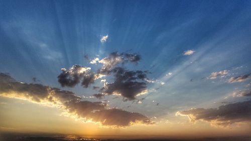 Low angle view of sky during sunset