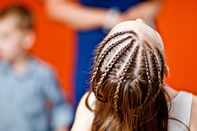 Close-up rear view of girl