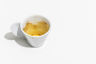 Close-up of coffee on white background