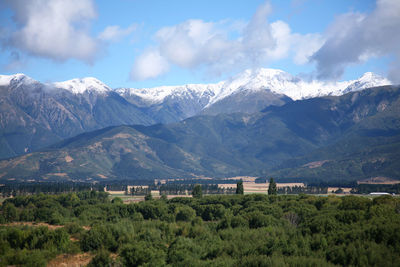 Scenic view of mountains against sky