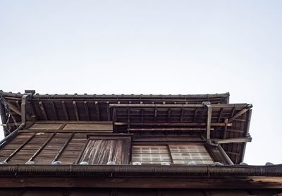 Low angle view of building against clear sky