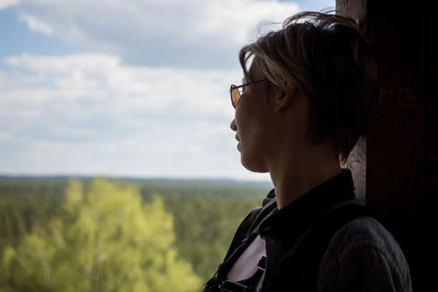 Close-up of a woman looking away