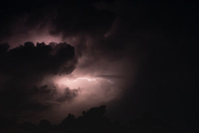 Low angle view of lightning in sky