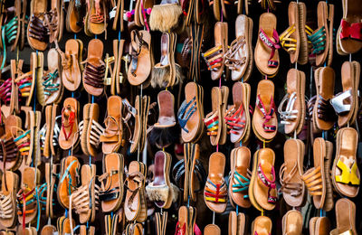 Full frame shot of shoes for sale