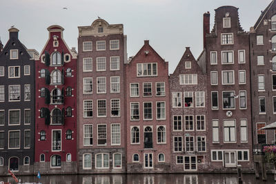 The houses and canals in amsterdam.