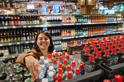 Full frame shot of shopping in supermarket