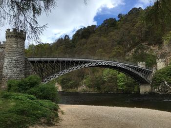 Bridge over river against sky