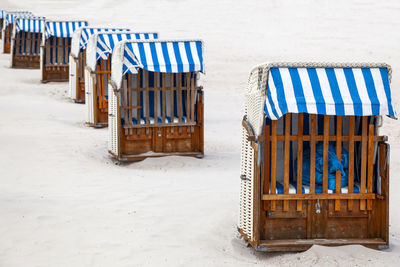 Hooded beach chairs in scharbeutz, germany