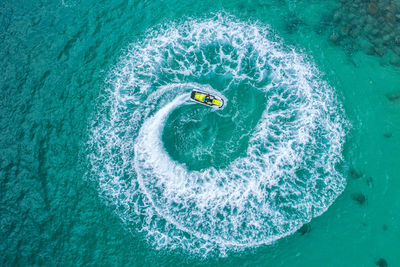 High angle view of swimming pool in sea