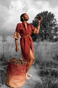 Woman looking at camera