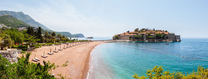 Panoramic view of beach against sky