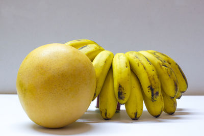 Close-up of apple against white background