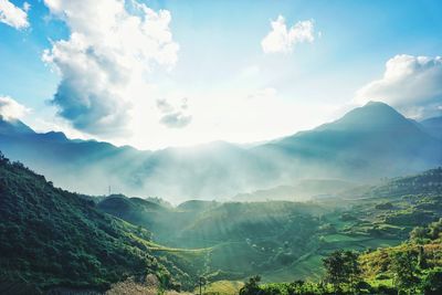 Scenic view of mountains against sky