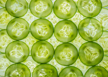 Full frame shot of cucumber slices