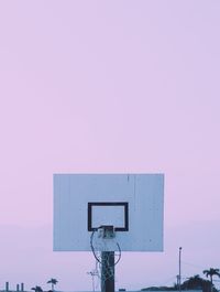 Low angle view of basketball hoop against sky