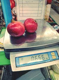 High angle view of fruits on table