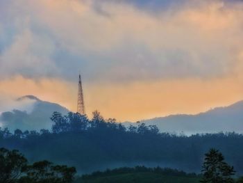 Scenic view of landscape against sky during sunset