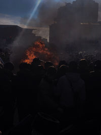 Rally in chechnya, a small fire