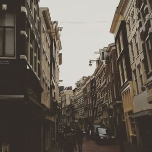 People walking on city street