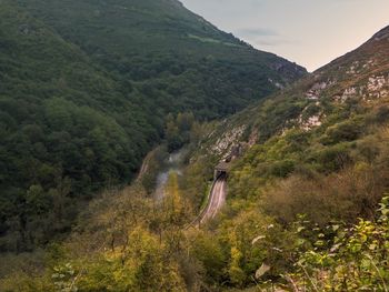 High angle view of road on mountain